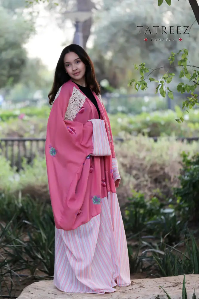 Zayna - Beautiful-Exquisite Handmade Butterfly Embroidered Bisht | Unique Palestinian Tatreez Design Clothing &